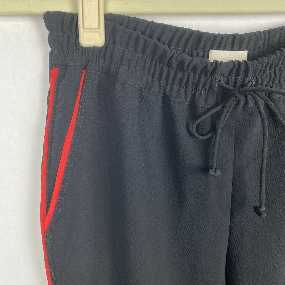 Wilfred Aritzia Buffon Black Red Stripe Crepe Jogger Pants Silk Trim Size XS - Picture 3 of 7